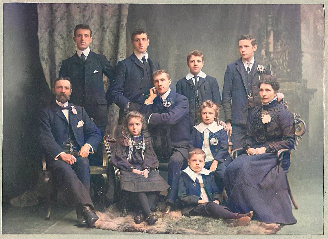 1900 - RG Owen Family Group - Colourized